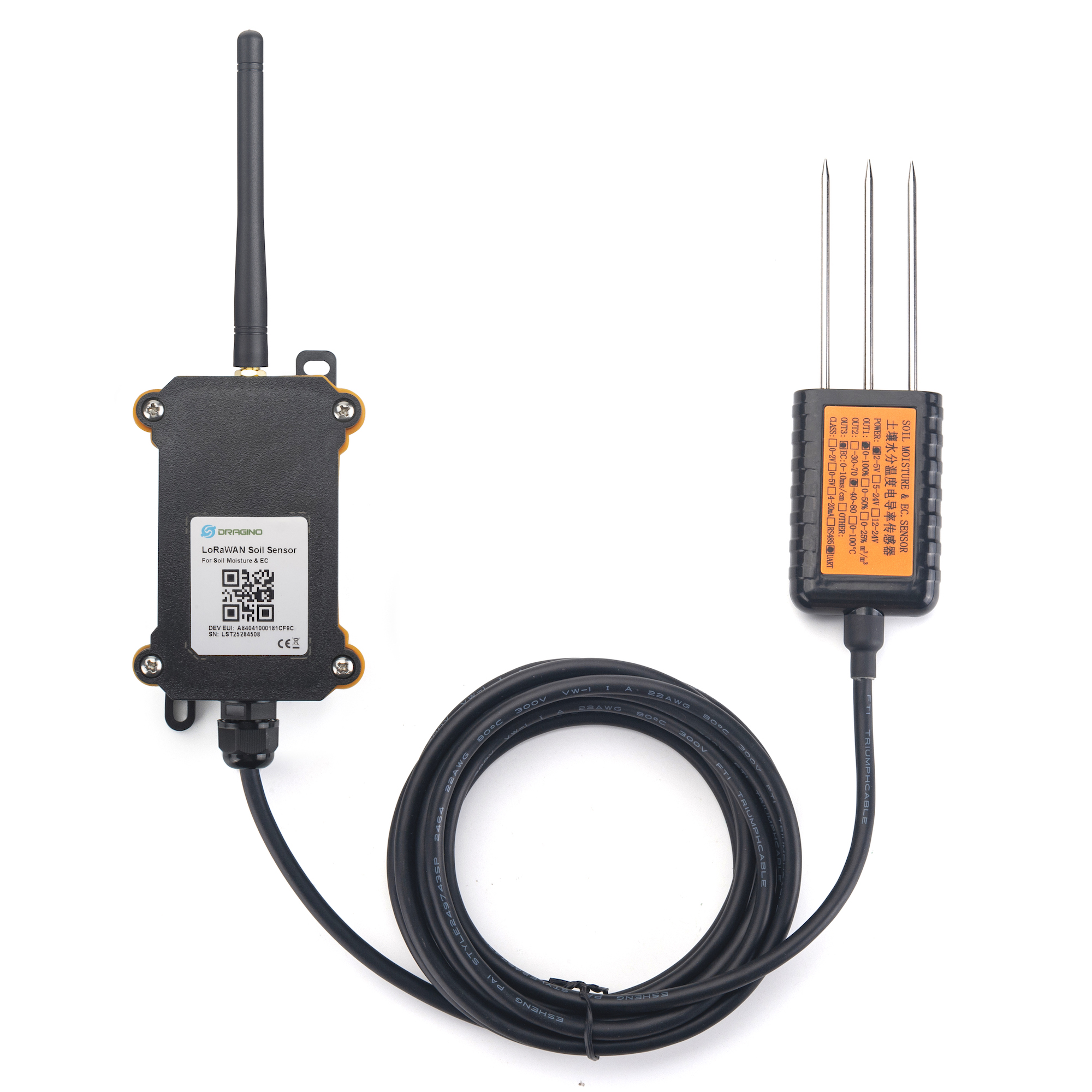 Sensore IoT con sonda per misure nel terreno